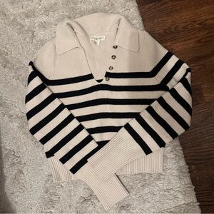 Cream striped sweater top